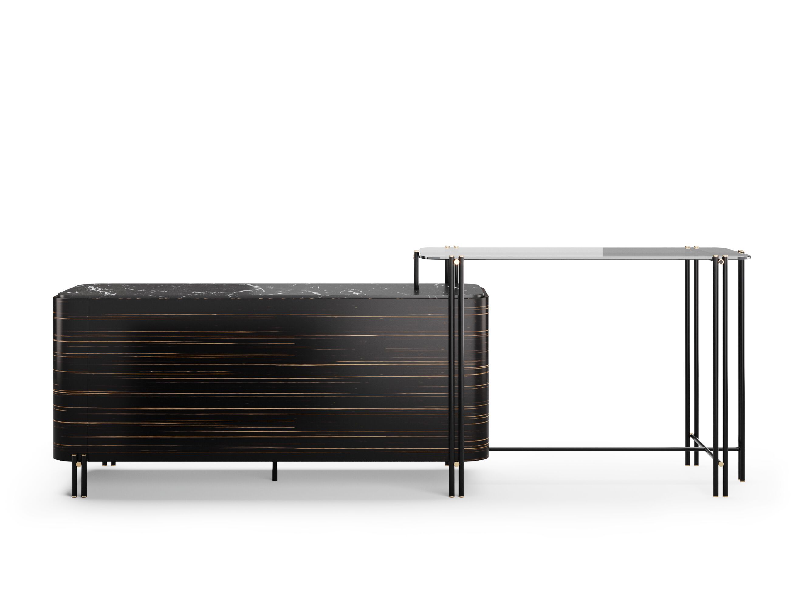 Деревянный и стеклянный барный шкаф PRADDY Natur ARCH-00124682