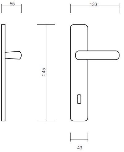 Pasini Ручка из латуни на пластине с накладкой  3380  - Вид №3
