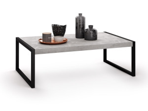 Низкий прямоугольный журнальный столик из меламинированного стекла