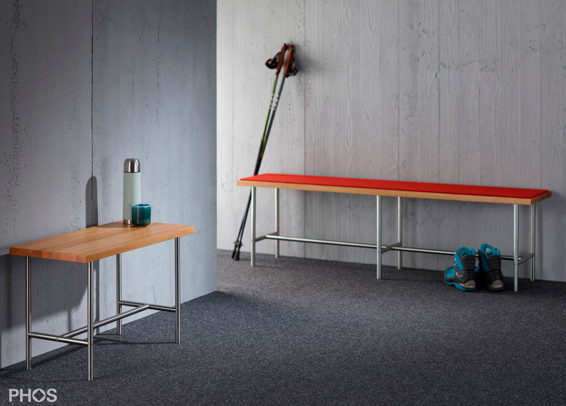 SiB600-Eiche Скамья с сиденьем из массива дуба, ширина 75 см. PHOS  - Вид №6