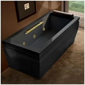 Ванна с гидромассажем чёрная с золотом Gruppo Treesse Blanque 1880 DXSTXV168BCZ