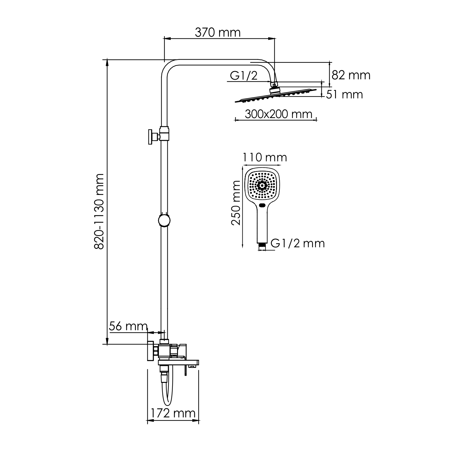 A177.069.065.087.CH Душевой комплект со смесителем WasserKRAFT  - Вид №1