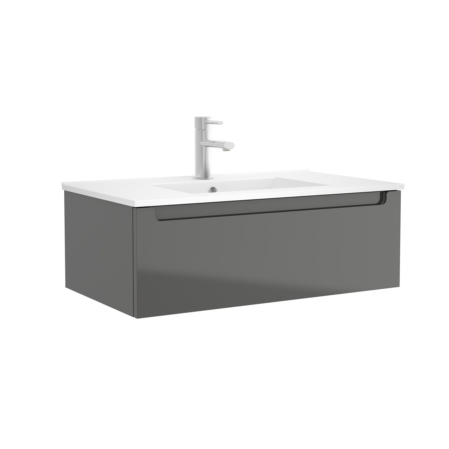 26655 SALGAR Мебель под умывальник MONTERREY 800 1 металлический ящик GLOSS GREY 797 x 270 x 450 мм Глянцевый серый 