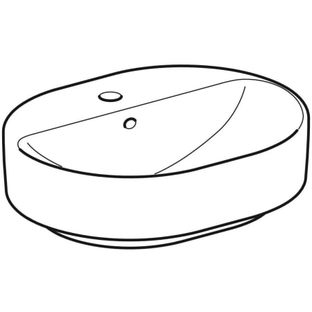 500.775.01.2 Накладная раковина Geberit VariForm эллиптической формы, с полкой для отверстия под смеситель Geberit  - Вид №1
