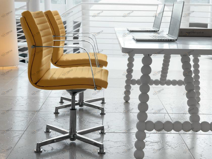 Quinti Sedute Офисное кресло в коже с 4-мя спицами и подлокотниками Aurora sun-id-1488352