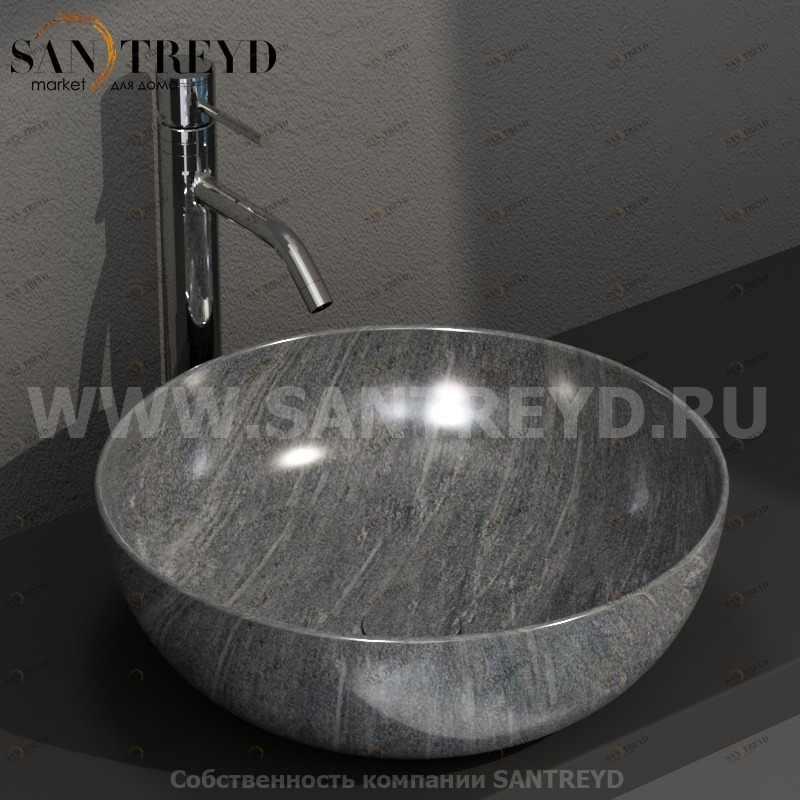 B6T45SG Накладная раковина на столешницу  круглая Ceramica Globo T-EDGE