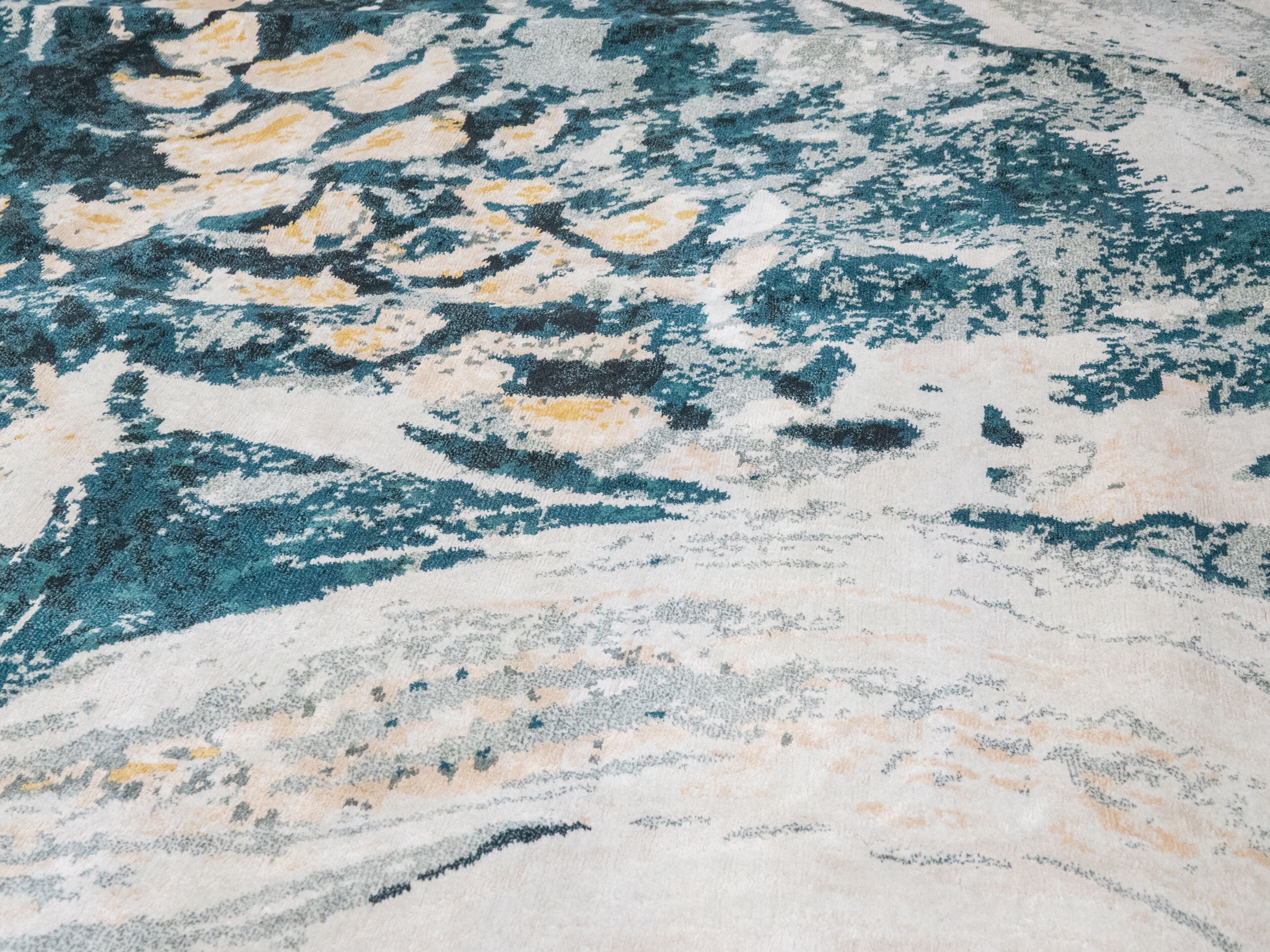 Прямоугольный ковер ручной работы из шерсти и шелка Tapis Rouge Koi Pond ARCH-00060879 - Вид №11