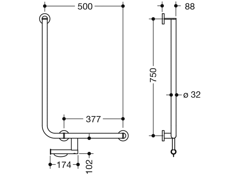 900.22.110XA угловая ручка HEWI System 900 - Вид №1