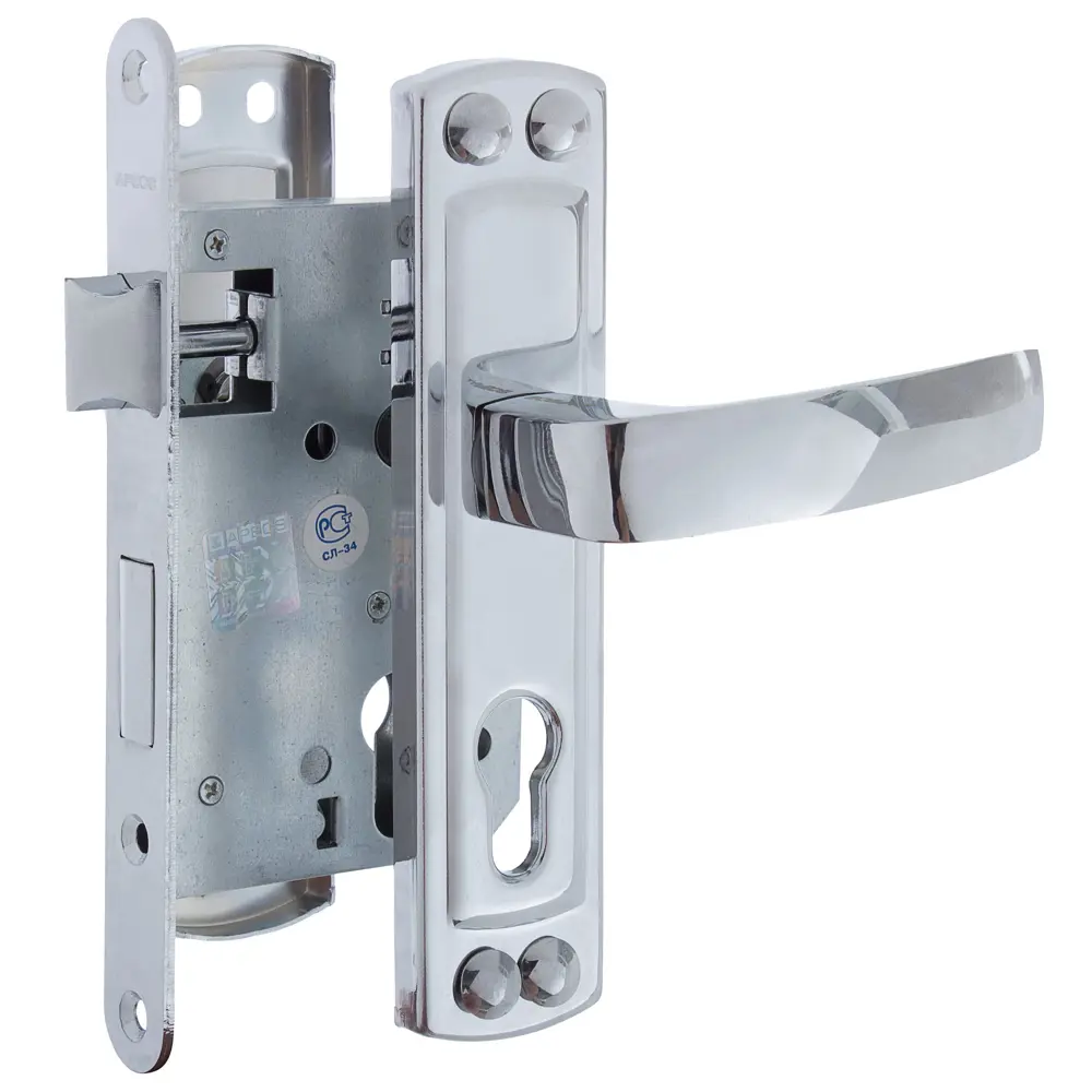 Врезной замок Apecs 1601-CR с хромированными ручками для входных и межкомнатных дверей 13339097 STLM-0003034