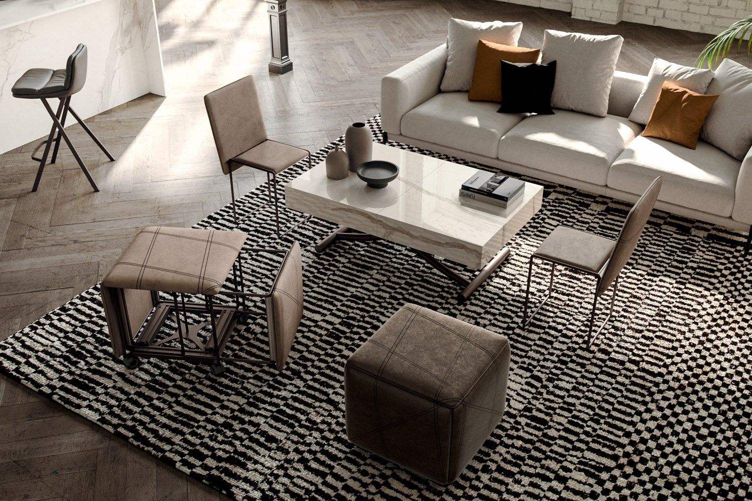 Регулируемый по высоте выдвижной журнальный столик Ozzio Italia BOX ARCH-00146172 - Вид №1