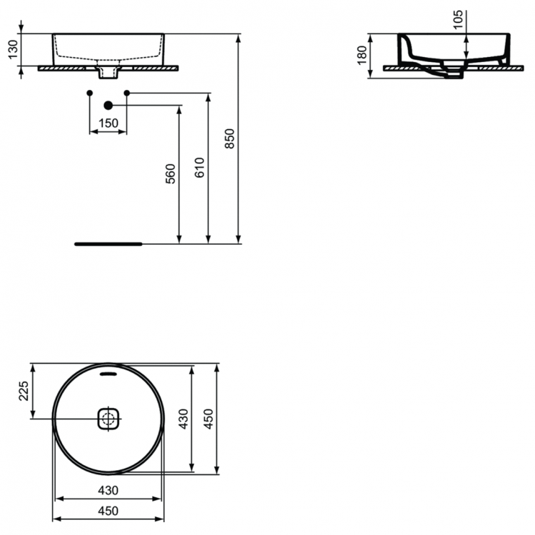 T296101 Раковина 45 см Ideal Standard STRADA II - Вид №6