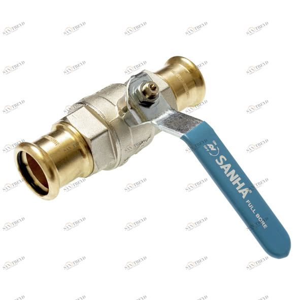 18802MS22 SANHA 8802MS кран шаровый пресс, ВПр-ВПр, латунь 22 мм 