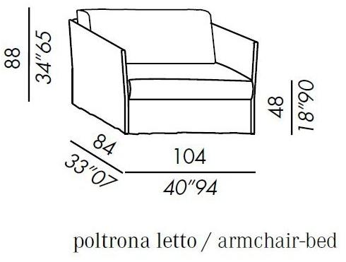 Meridiani Кресло-кровать со съемным чехлом из ткани Fox sun-id-1500377 - Вид №5