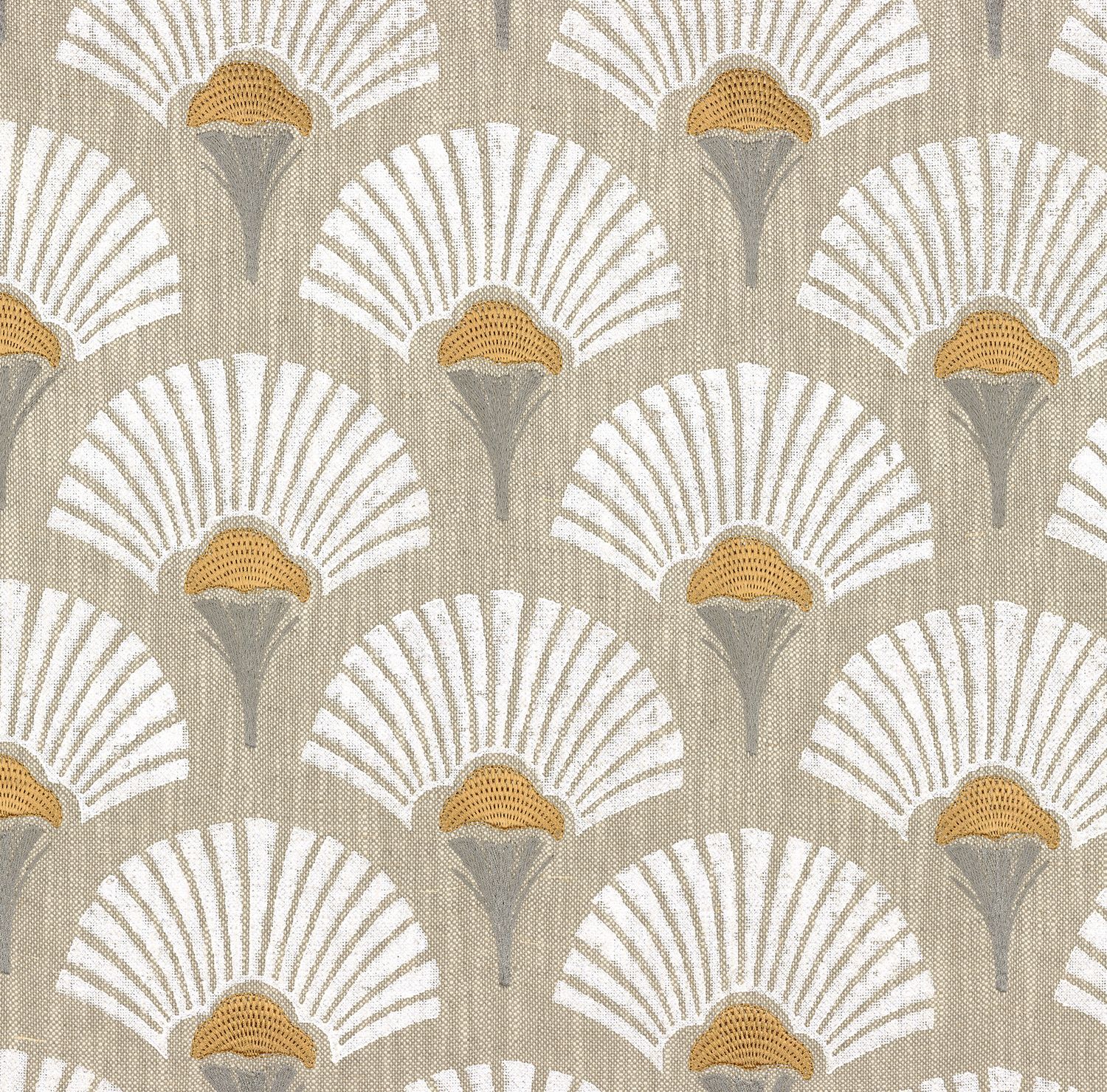 Льняная и хлопковая ткань для штор с цветочным рисунком Casamance Linefolia ARCH-00106312 - Вид №6