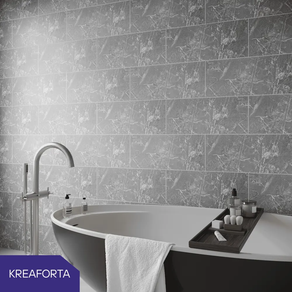 Панель ПВХ KREAFORTA Одри серый 1200x250x10 мм 1.2 м² (4 шт.) 89454942 STLM-2015827  - Вид №1