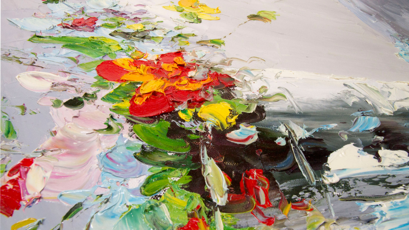 Картина на холсте 80х80 см "Осенний букет" EVENHOME КАРТИНЫ МАСЛОМ 130023 Белый;зеленый;синий;разноцветный  - Вид №4