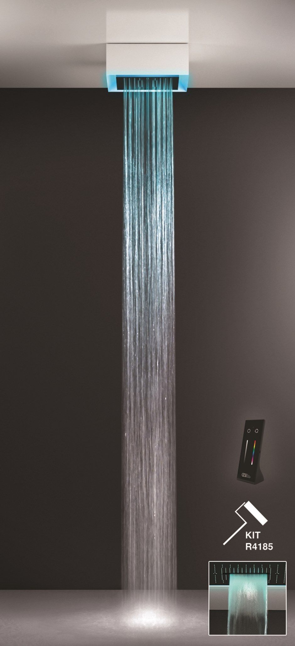 Квадратная потолочная душевая головка с хромотерапией Gessi Afilo ARCH-00012948 - Вид №2