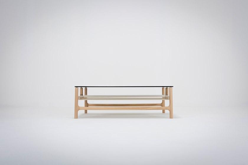 Gazzda Низкий квадратный журнальный столик из дерева и стекла Fawn 08a - Вид №2