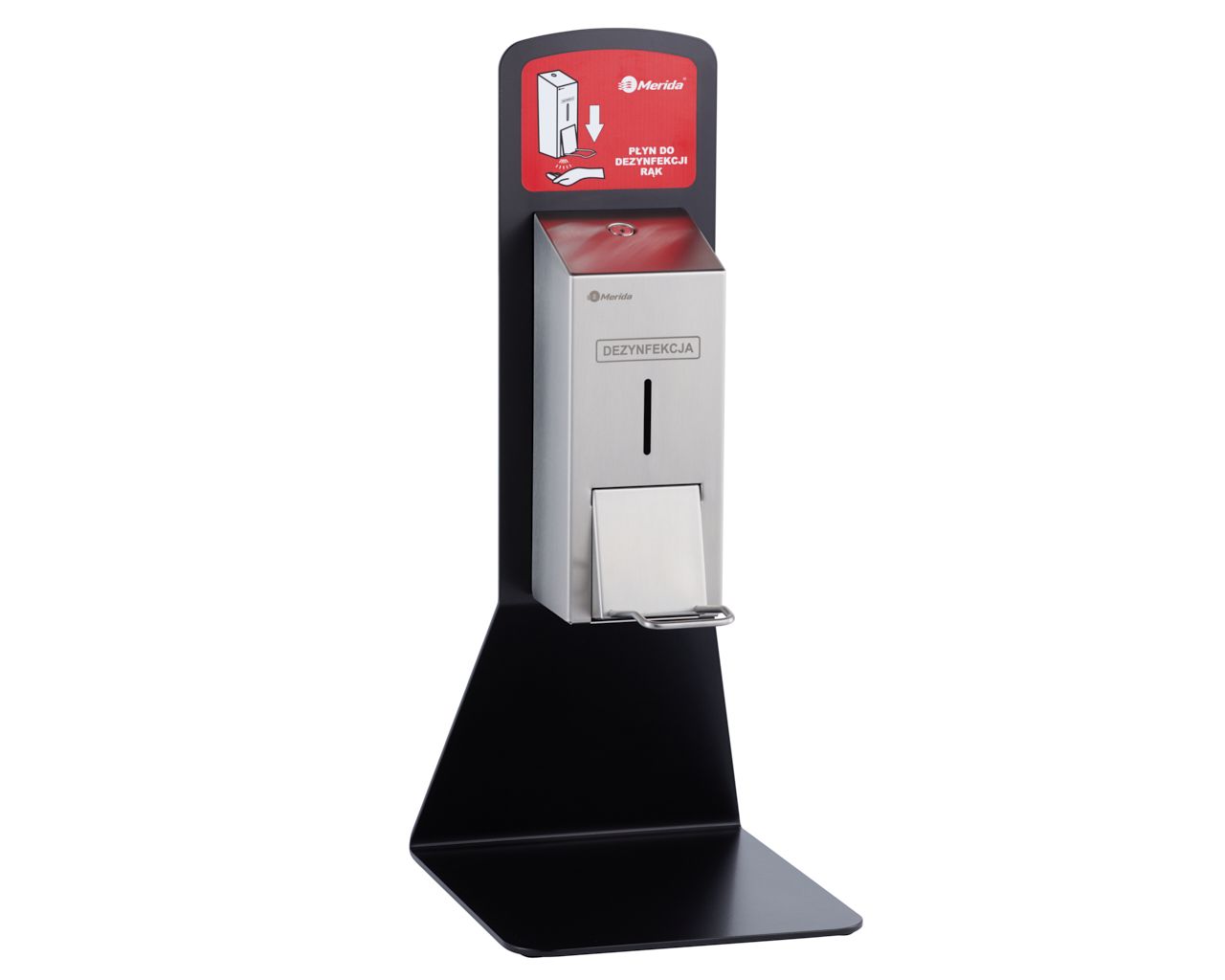 ZEST407M Стойка для дезинфекции рук настольная с дозатором с локтевой кнопкой STELLA Merida  - Вид №3