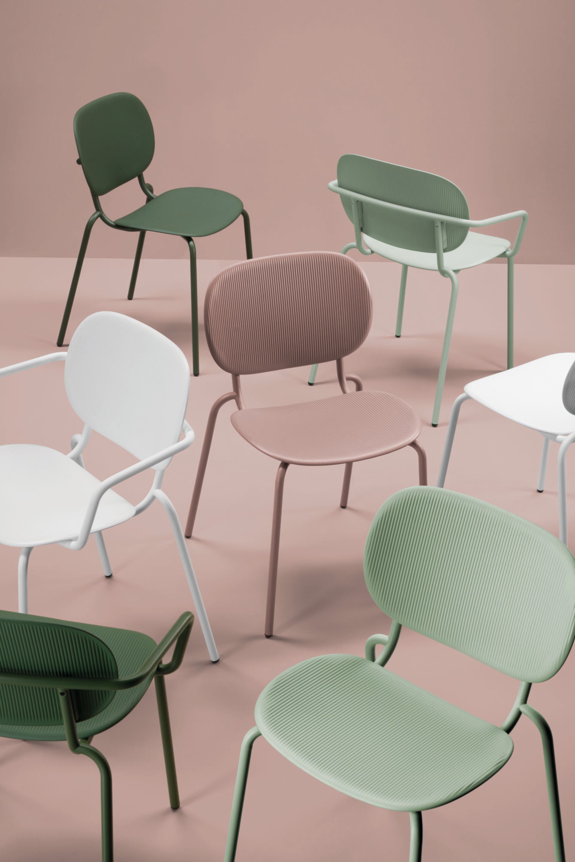 Восстановленный стул инженерного пластика со стальной рамой S-CAB Si-Si ARCH-00032605 - Вид №12