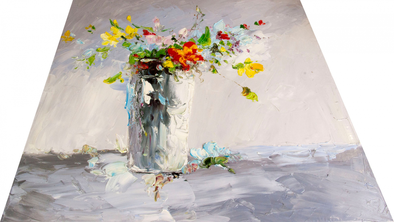 Картина на холсте 80х80 см "Осенний букет" EVENHOME КАРТИНЫ МАСЛОМ 130023 Белый;зеленый;синий;разноцветный  - Вид №3