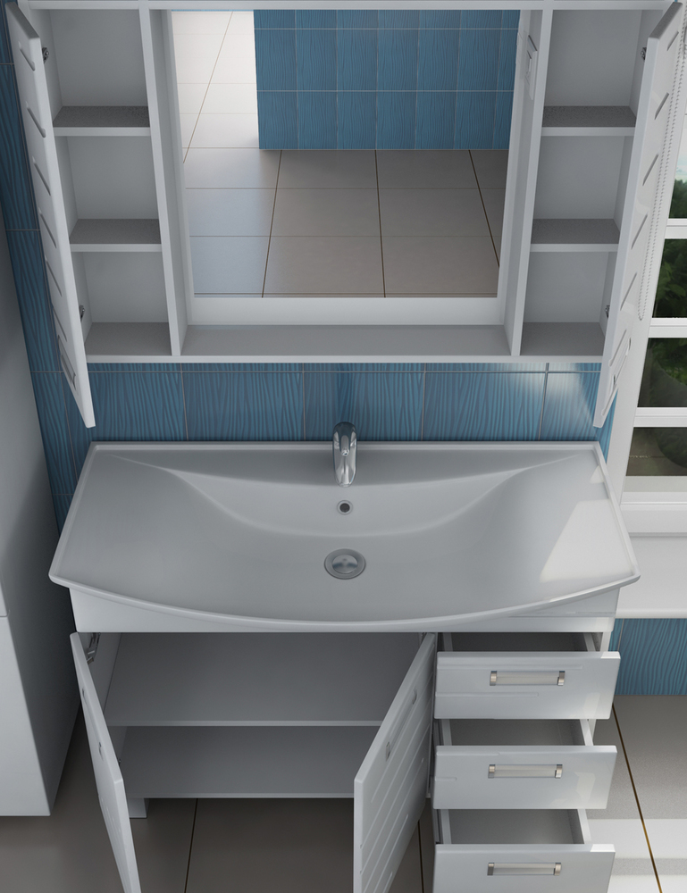 Тумба Diana 1050 (Стиль)1100⨉520⨉830 мм белый Santreyd sun-id-665320 - Вид №3