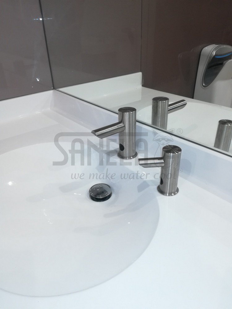 85911 Автоматический нержавеющий дозатор мыла на столешницу, 1 л бачок для мыла, 230 В SANELA  - Вид №1