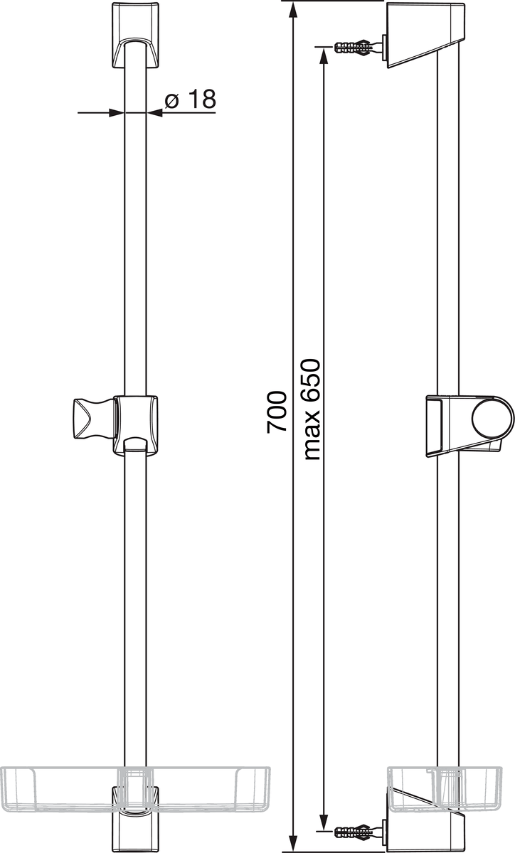 Oras 253150-11 Душевая штанга 253150-11 Apollo Белый  - Вид №1
