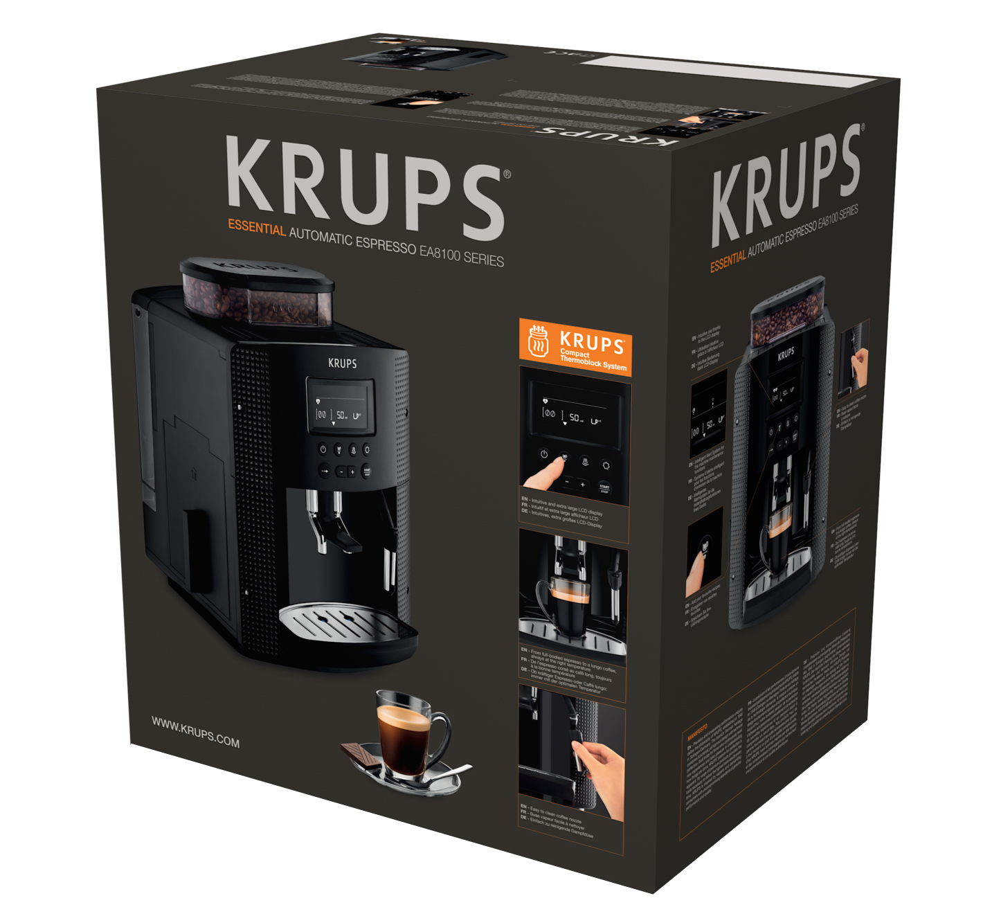 7933132 Кофемашина автоматическая Krups Essential EA815070 черный STDN-0135170 - Вид №8