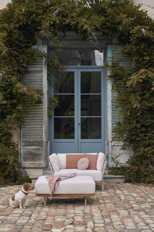 MNST258 Большая подставка для ног / подставка для отдыха кремень teak Manutti Flex - Вид №1