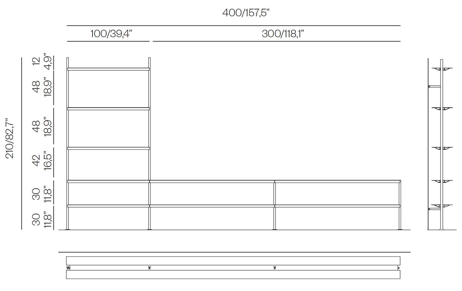 Алюминиевый настенный книжный шкаф BD Barcelona Aluminium ARCH-00134289 - Вид №24