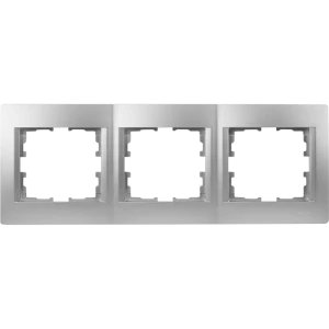 Рамка для розеток и выключателей Lezard Karina 3 поста вертикальная цвет матовый серый