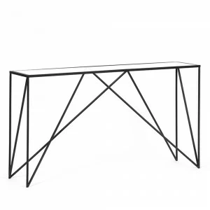 Консоль черная с прозрачной стеклянной столешницей Monaco INTELLIGENT DESIGN  260999 Прозрачный;черный