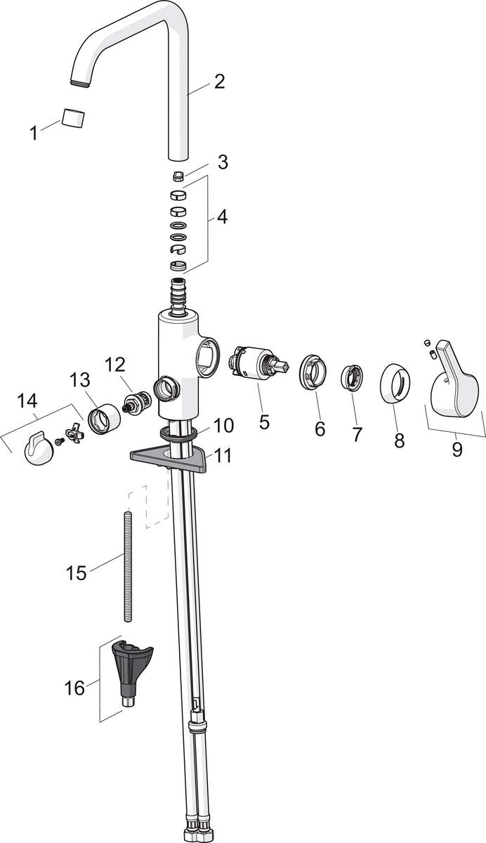 Oras 3936FH Смеситель для кухни с клапаном 3936FH Saga Style Хром  - Вид №4