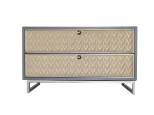 Кожаная тумбочка с ящиками