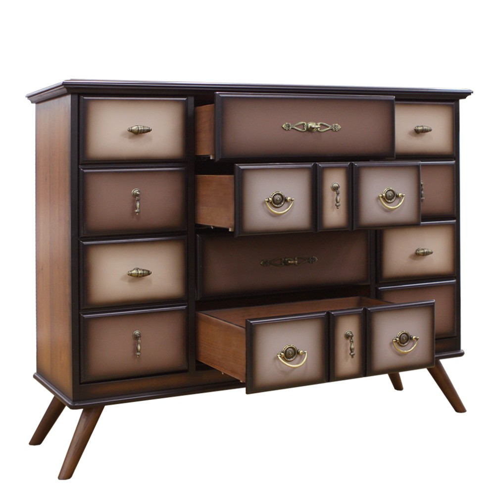 11535 Комод Пандора 2 Орех(Д), цвет фасада Шоколад BOGACHO 4627139509233 - Вид №3