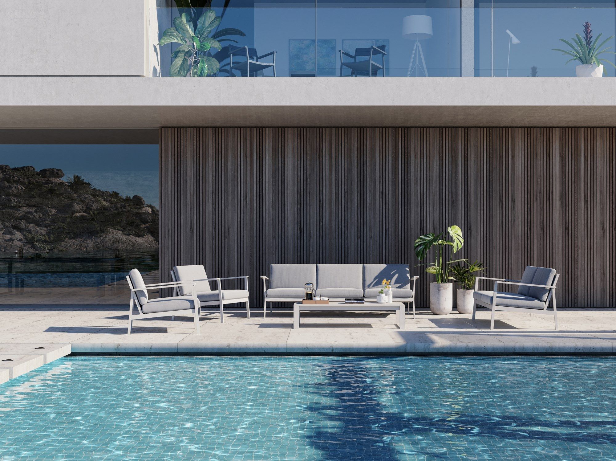 Прямоугольный алюминиевый журнальный столик с порошковым покрытием Case Eos ARCH-00101381 - Вид №9