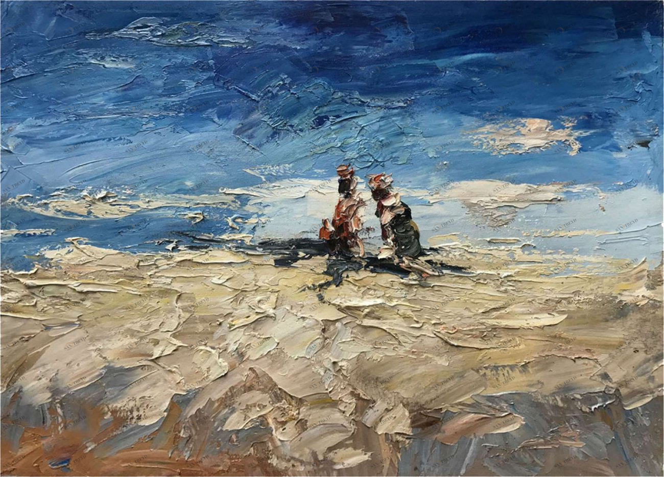 Картина на холсте 100х150 см "Остров" EVENHOME КАРТИНЫ МАСЛОМ 129977 Голубой;коричневый;разноцветный 