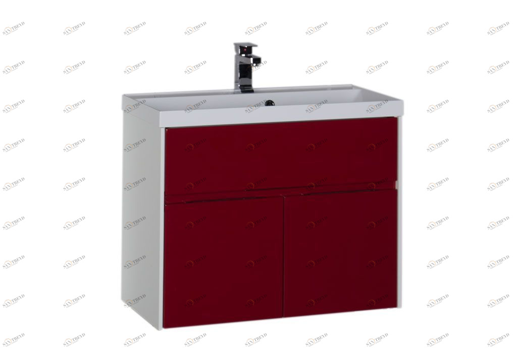 Тумба с раковиной Aquanet Латина 80 бордо 0017993000179395