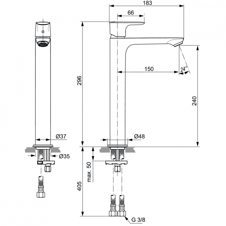 A7027AA Смеситель для раковины Ideal Standard CONNECT AIR - Вид №11
