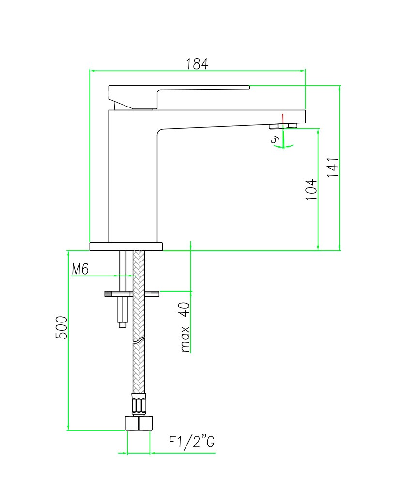 PE830102794SSE Смеситель для раковины , матовое золото Webert Pegaso - Вид №3