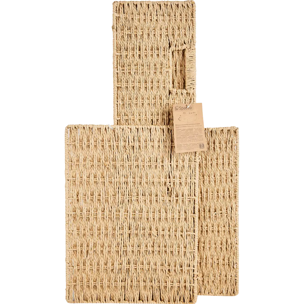 Корзина с крышкой для хранения 38x18x28 см бумага цвет бежевый 89344350 STLM-2088075 SPACEO Kub - Вид №5