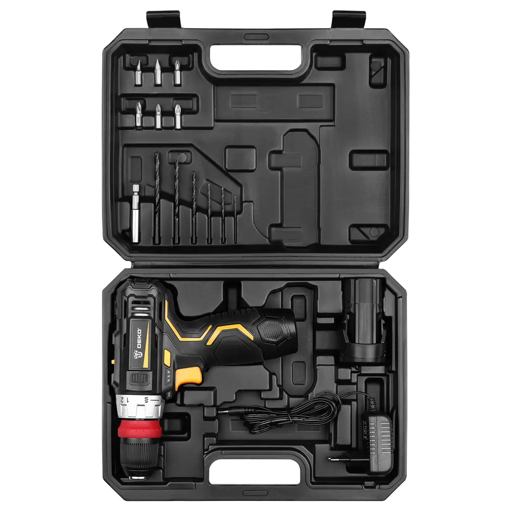 Дрель-шуруповерт аккумуляторная Deko GCD12DU3, 12 В Li-Ion 2x1.5 Ач 84407525 STLM-2188414  - Вид №7