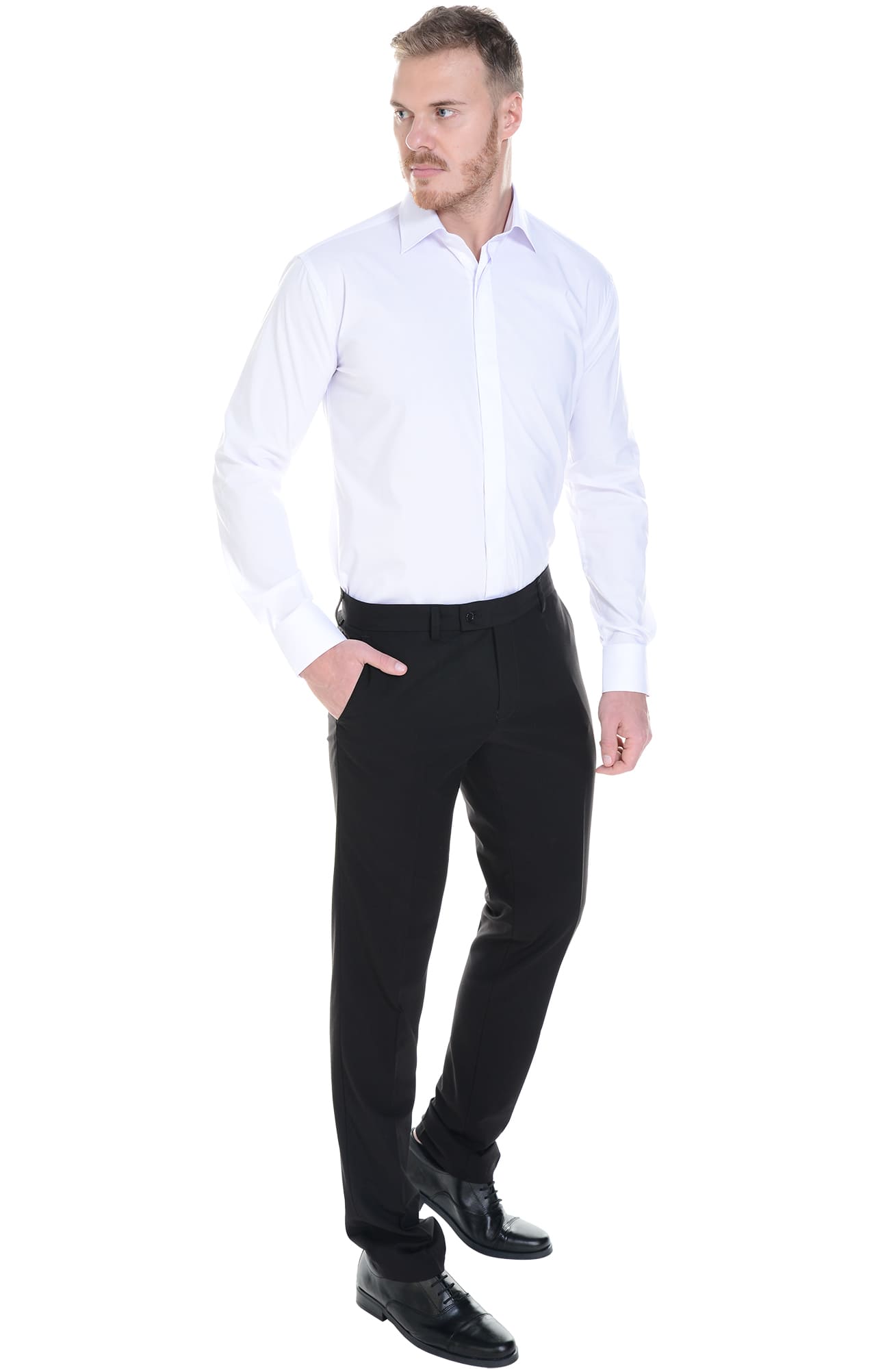 4958025 Рубашка мужская  white El-Risto  Корпоративная одежда  размер 44/176-182  - Вид №14