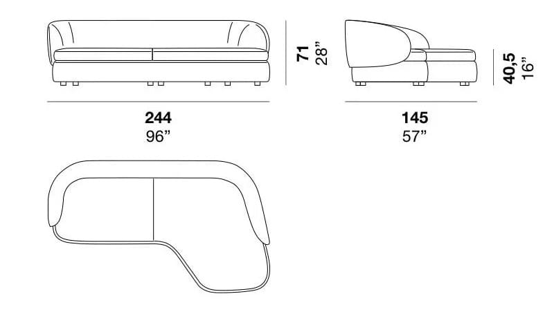 Тканевый диван с полуостровом Alf DaFrè ARCH-00146706 - Вид №1