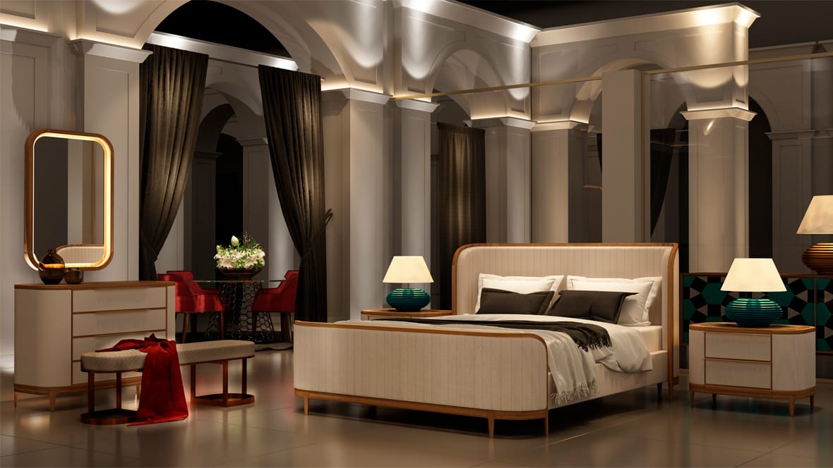 Спальня из дерева и кожи Mobi ARCH-00073556 - Вид №1