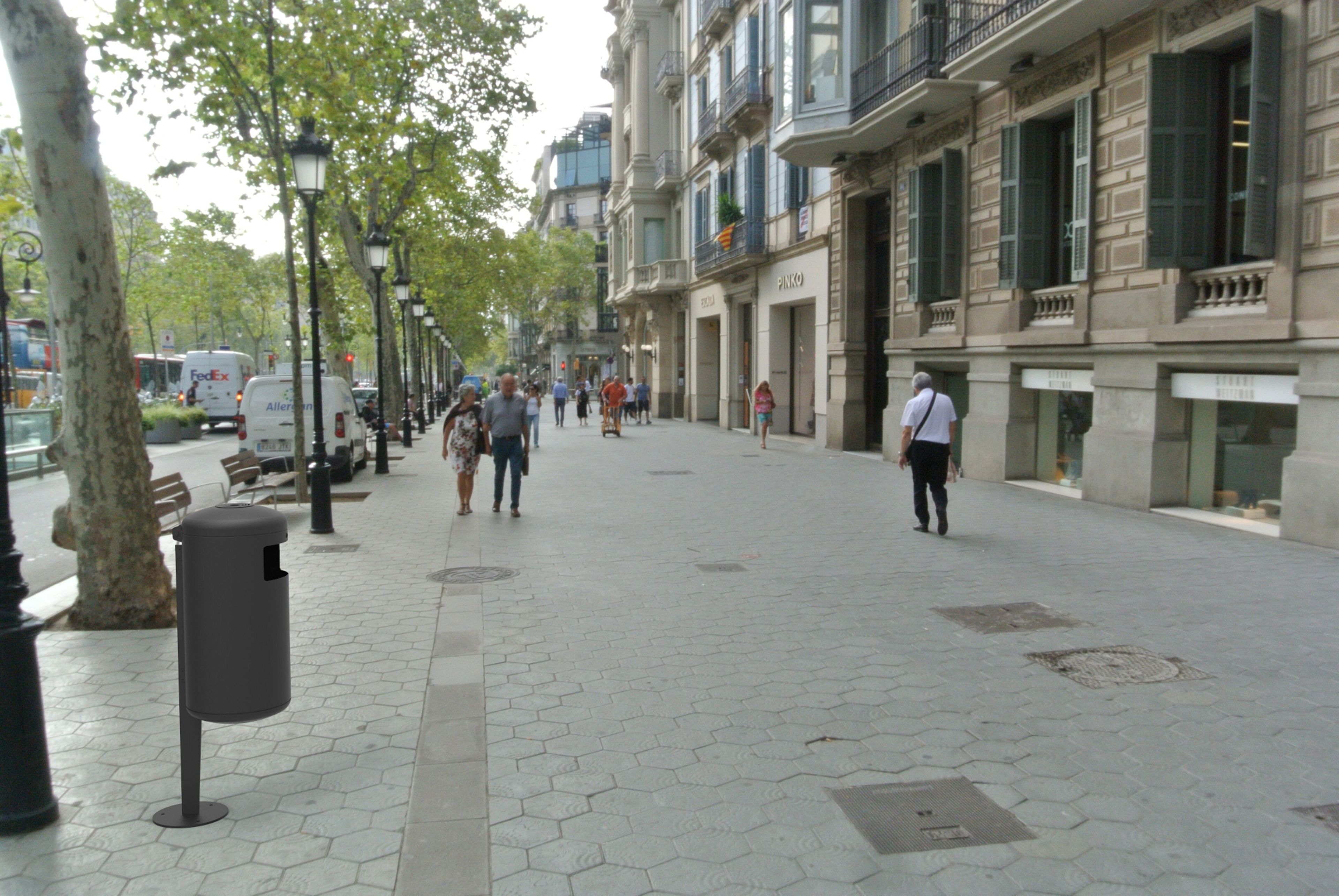 Наружная стальная стойка для мусора с пепельницей CITYSì PILLO ARCH-00018110 - Вид №1