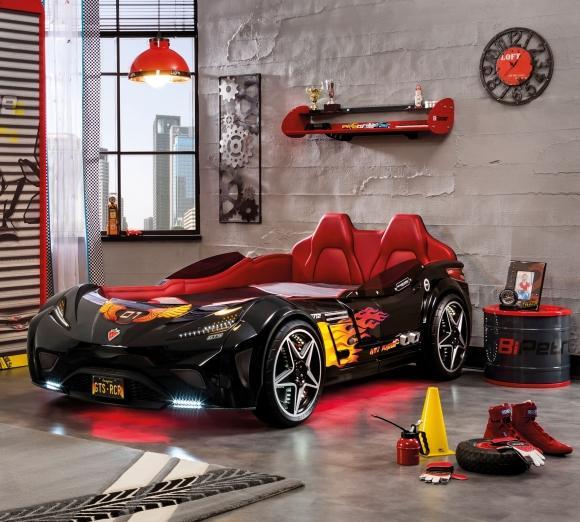 Кровать-машина с подсветкой 100х190 см черная GTS CILEK  00-3832328 Черный Santreyd  - Вид №6