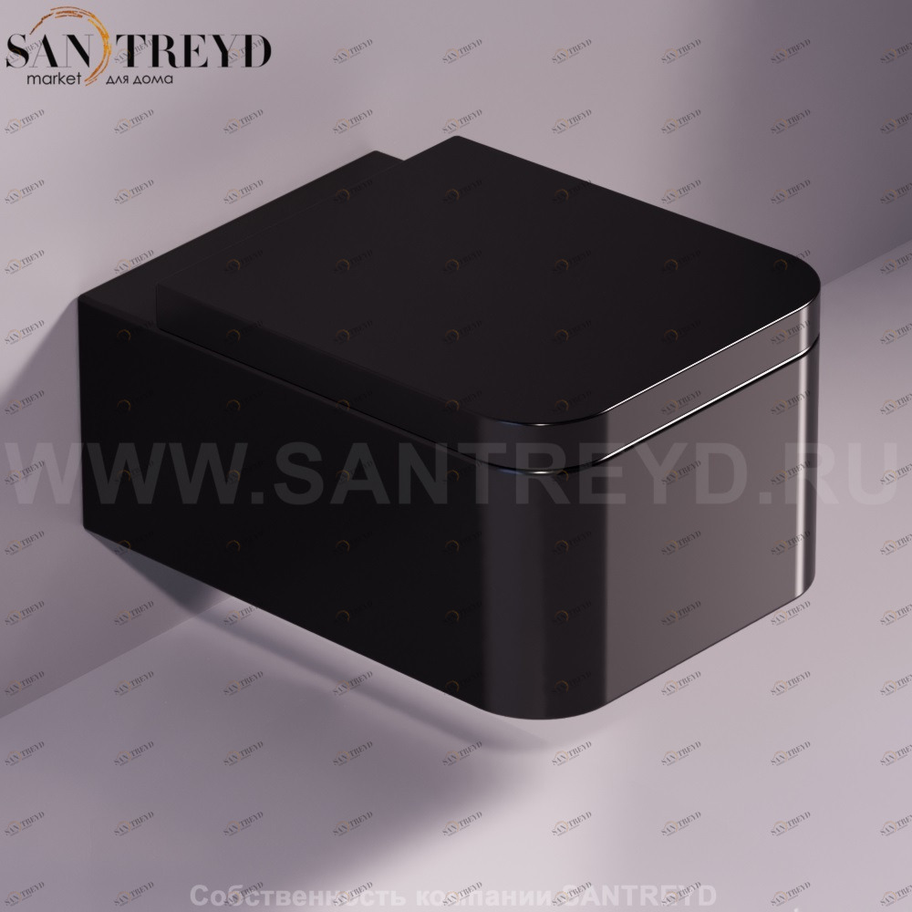 FL63NERO Подвесной унитаз настенный Черный Simas Flow Италия