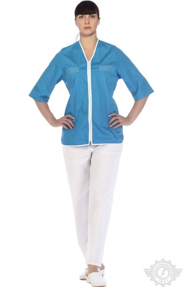 66181 Куртка "Сервис" темно-голубая  Медицинская одежда  размер 50/158-164 Спецодежда  - Вид №9